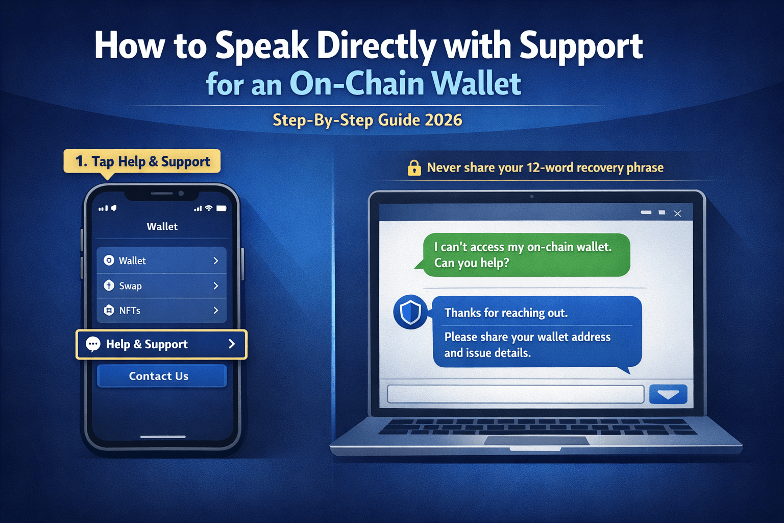 how to speak directly with support for an onchain wallet